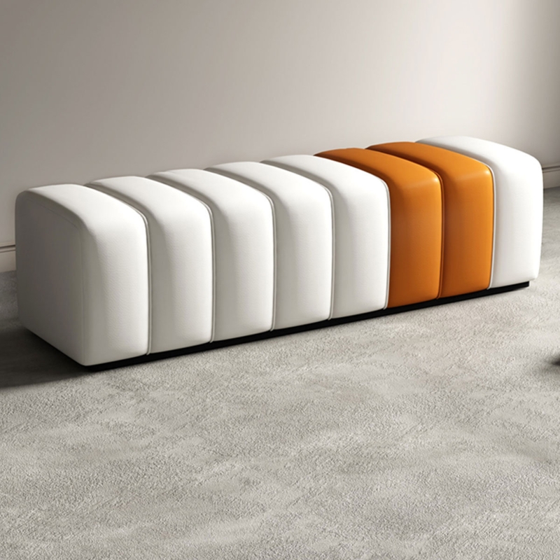 Kallem Genuine Leather Upholstered Bench