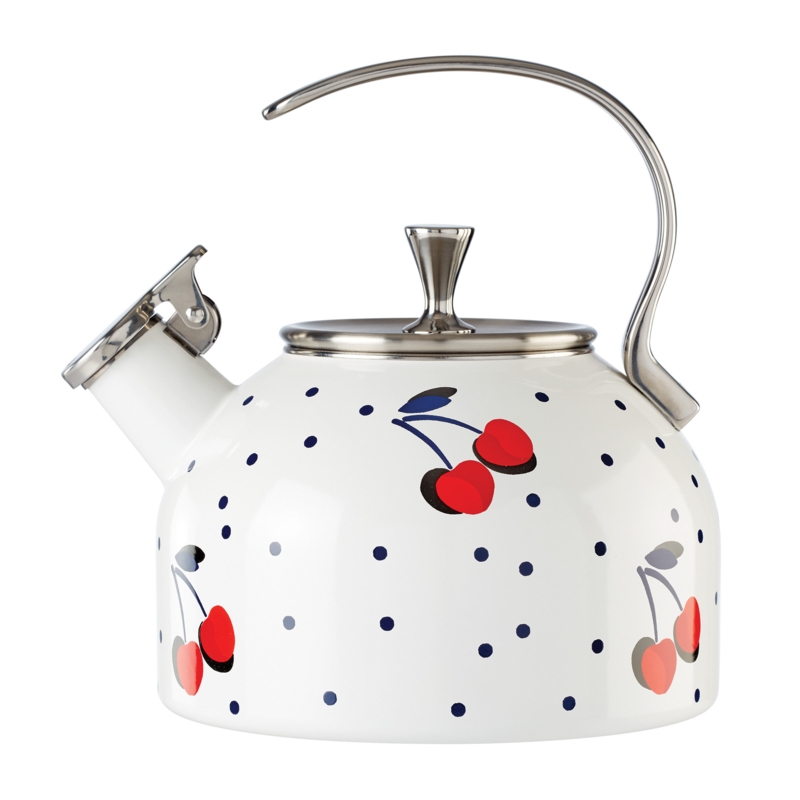 Kate Spade New York Vintage Cherry Dot 2.5 Quarts Stainless Steel Stovetop Tea Kettle