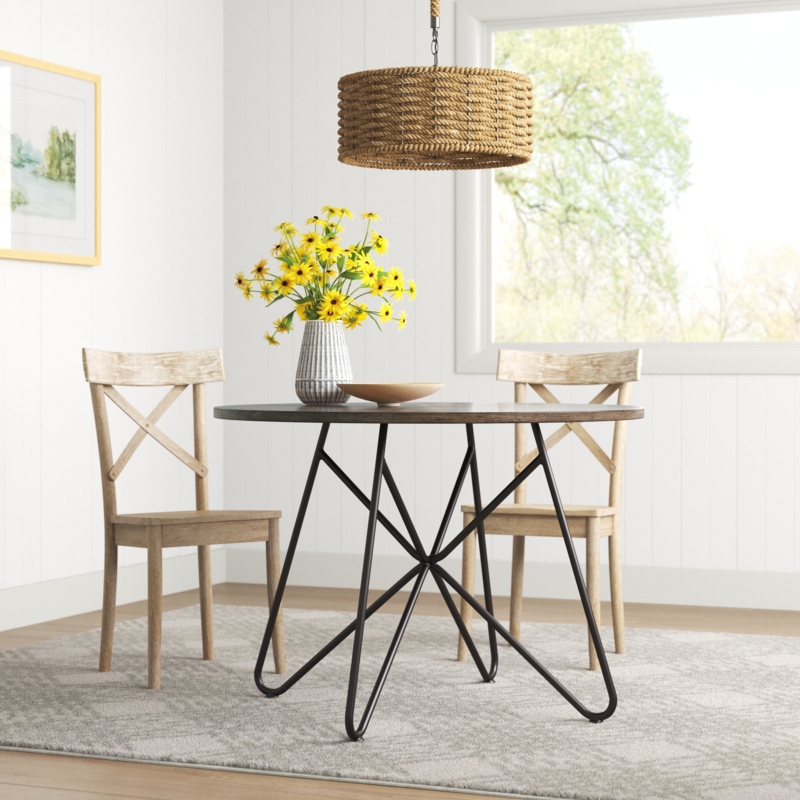 Kennamer Round Metal Base Dining Table