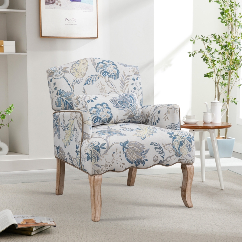 Layne 29" Wide Soft Upholstered Accent Chair With One Pillow