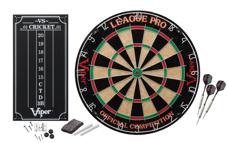 League Professional Bristle Dartboard with Darts