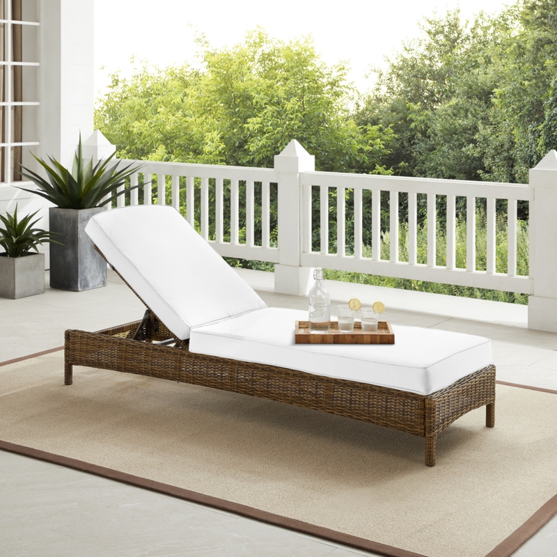 Leandra Outdoor Wicker Chaise Lounge