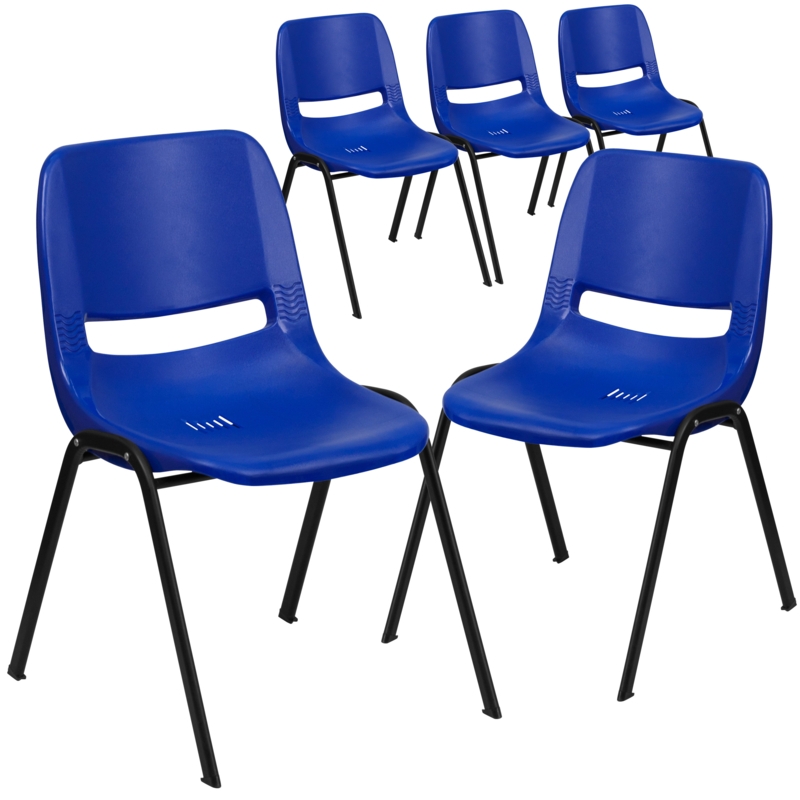 Lena 661 lb. Capacity Ergonomic Shell Stack Chair (Set of 5)