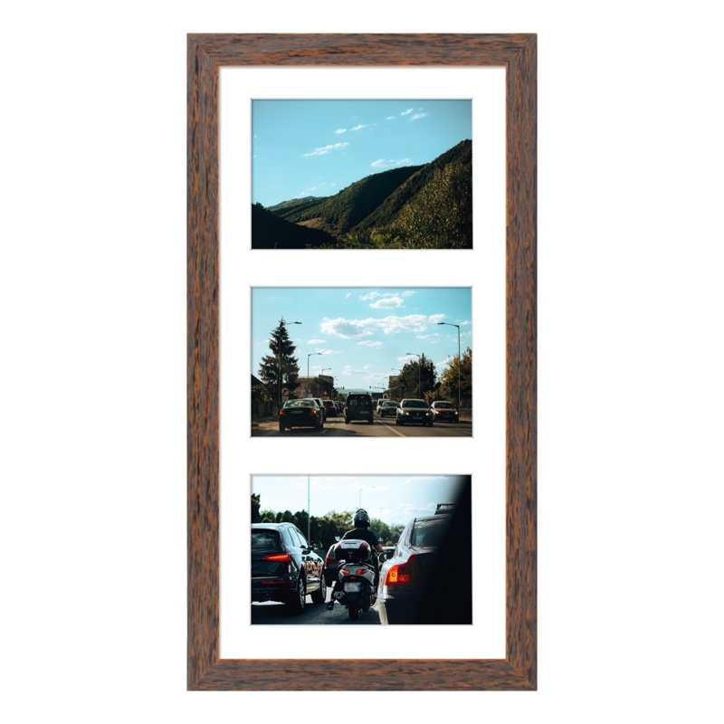 Leyte 9x18 Wood Collage Picture Frames with 3 Opening 5x7 Pictures