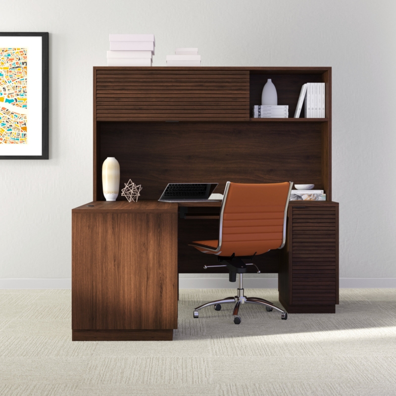 Maja L-Shape Executive Desk Office Set with Hutch