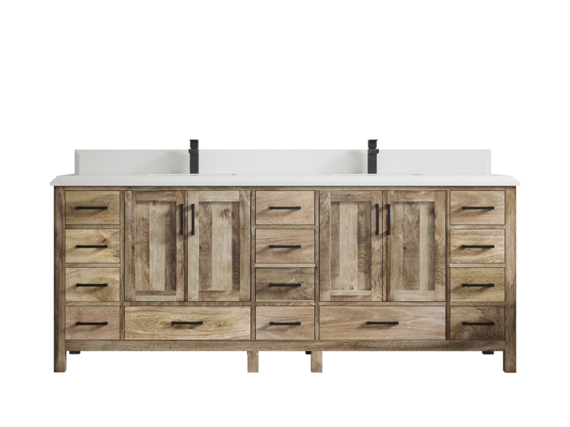 Malibu 84'' Double Bathroom Vanity with Quartz Top