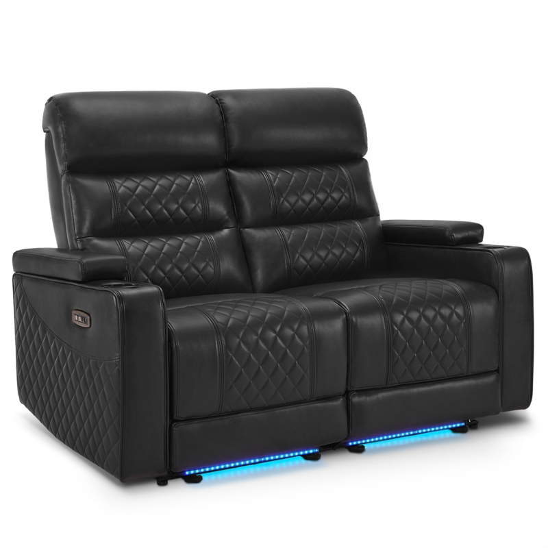 MCombo Power Recliner Loveseat Sofa With Adjustable Headrest, Home Theater Seating HTS470