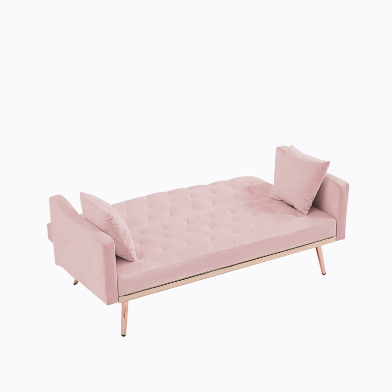 Merliah 64.9'' Velvet Tufted Convertible Sofa