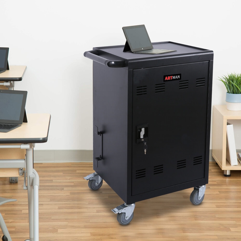 Mobile Charging Cart and Cabinet for Tablets Laptops 30-Device