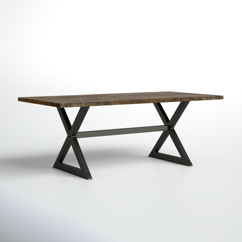 Moraby Solid Wood Top Metal Base Dining Table