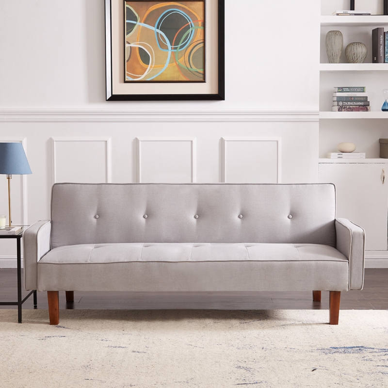 Morones Twin 74.8'' Velvet Tufted Convertible Sofa
