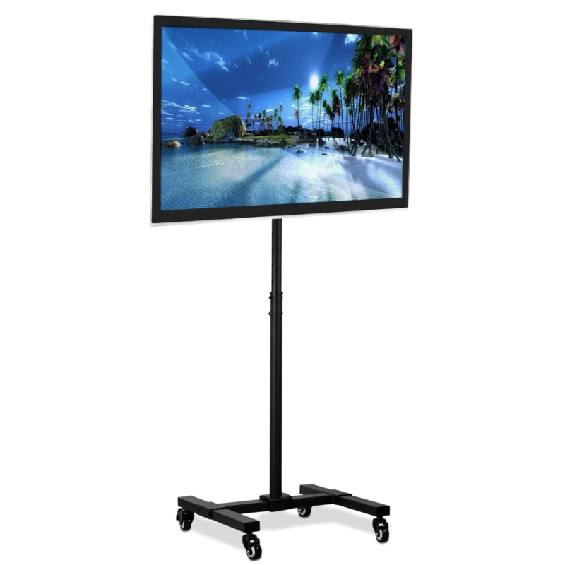Mount-It! TV Floor Portable Pedestal Display Height Adjustable Fixed Stand Mount Fits 13" - 42" TVs