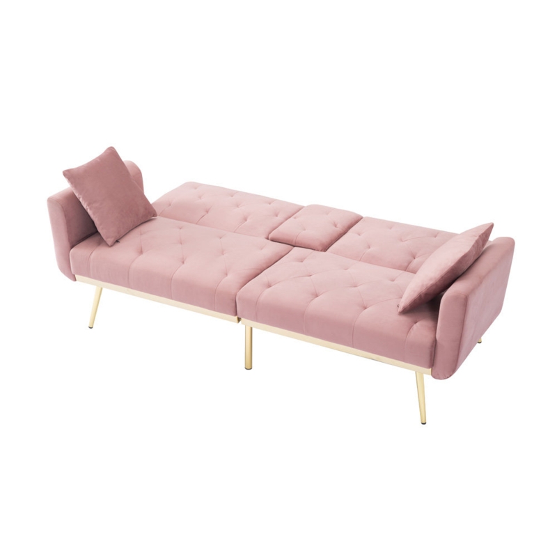 Nicoya Twin 72.4'' Velvet Tufted Convertible Sofa