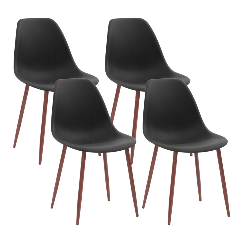 Plastic Solid Back Side Chair (Set of 4) (Set of 4)