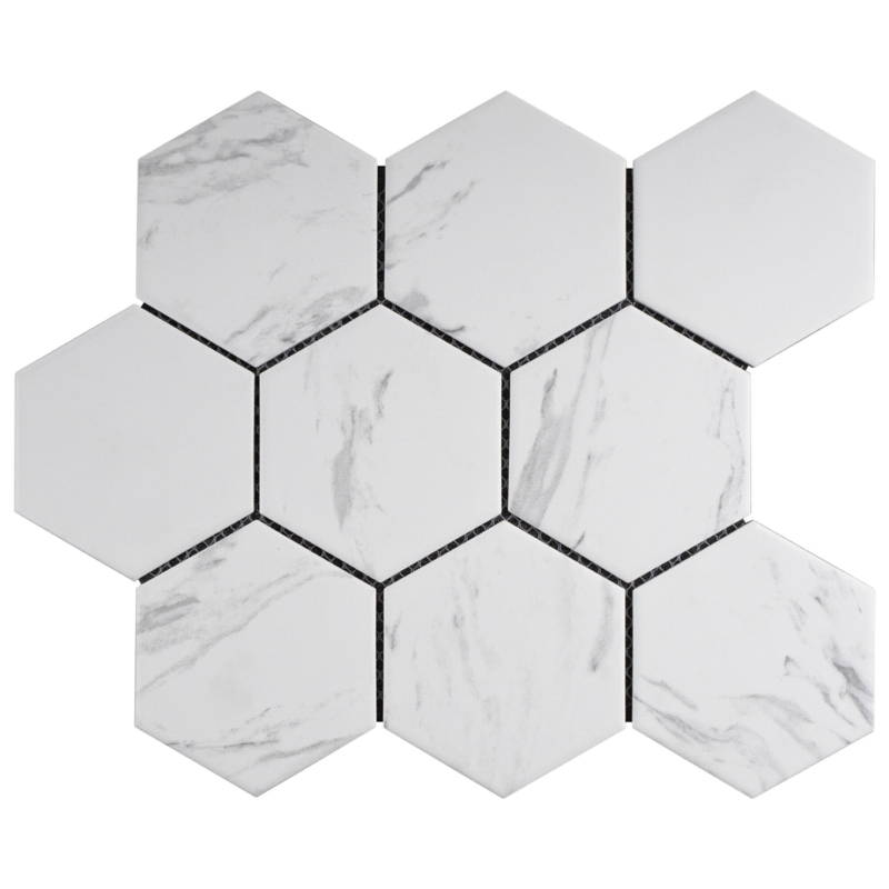 Porcetile 4" x 4" Porcelain Honeycomb Mosaic Wall & Floor Tile