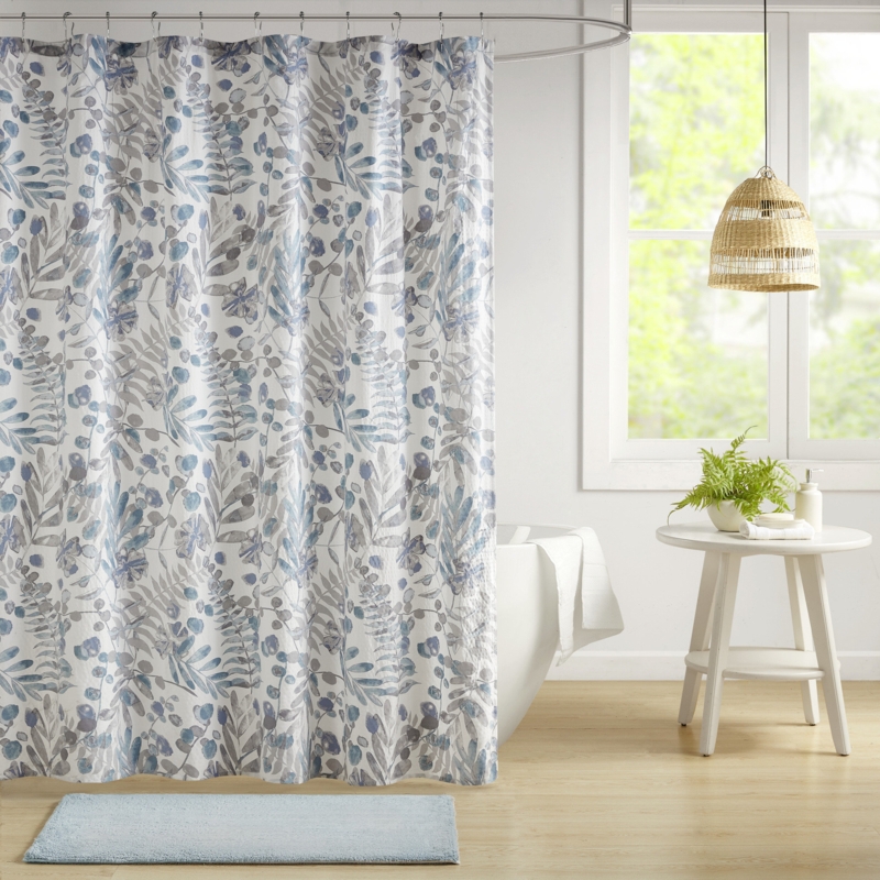 Raynna Printed Seersucker Shower Curtain