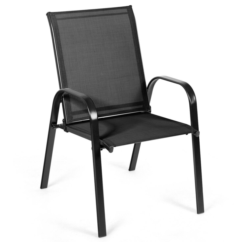 Red Barrel Studio Set Of 2 Patio Chairs Dining Chairs W/ Steel Frame Yard Garden Outdoor