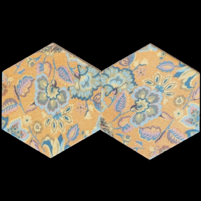 Retro Floral 6" x 7" Ceramic Patterned Wall Tile