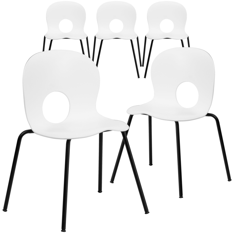 Rio 770 lb. Capacity Designer Plastic Stack Chair (Set of 5)