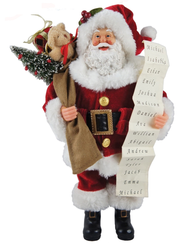 Santa with List Figurine