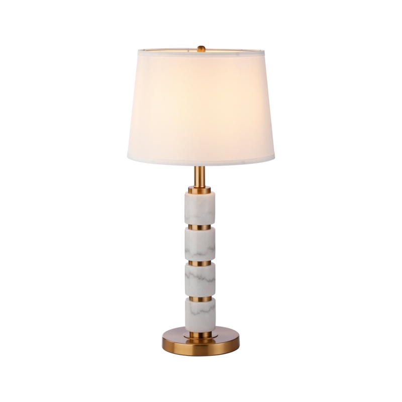 Sharnece Gold Metal Alabaster Stone Table Lamp Accent Buffet Bedside Lamp