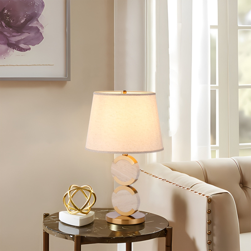 Sidoine Two Rings - Contemporary Gold Table Lamp