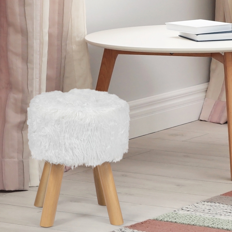 Solid + Manufactured Wood Accent Stool