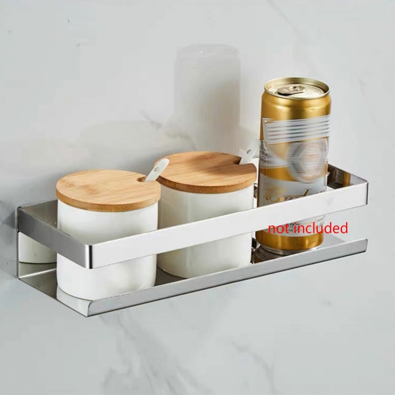 Spice Rack Kitchen Organizer Wall Mounted Shelf Stainless Steel Storage Racks