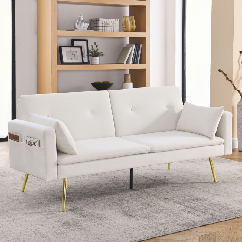 Storch 72.5'' Velvet Cushioned Convertible Sofa