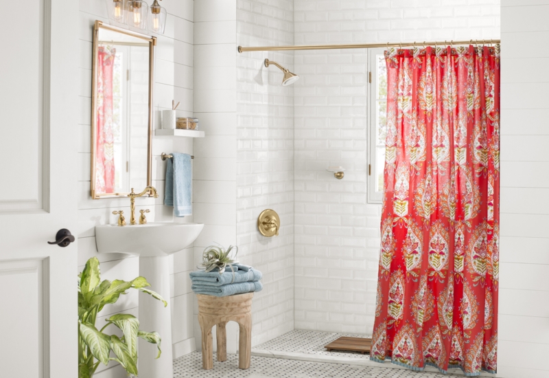 Straight Fixed Shower Curtain Rod