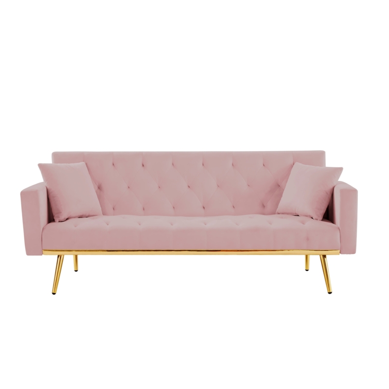 Tennell 73'' Velvet Tufted Convertible Sofa