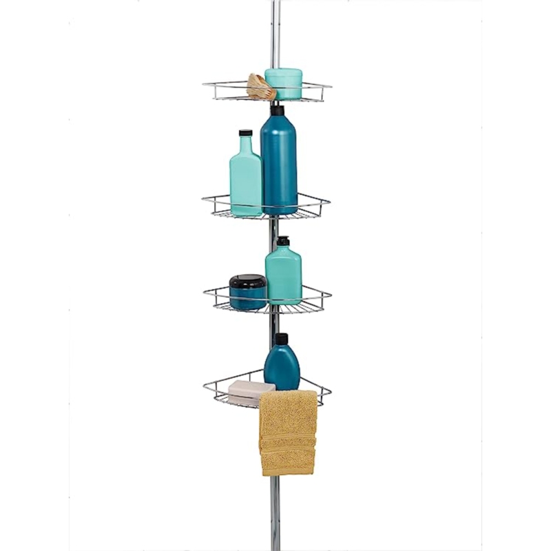 Tension Pole Stainless Steel Shower Caddy