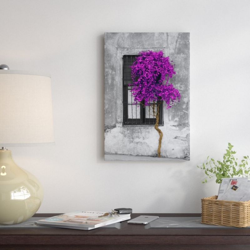 Tree in Front of Window Purple Pop Color Pop by Panoramic Images - Print