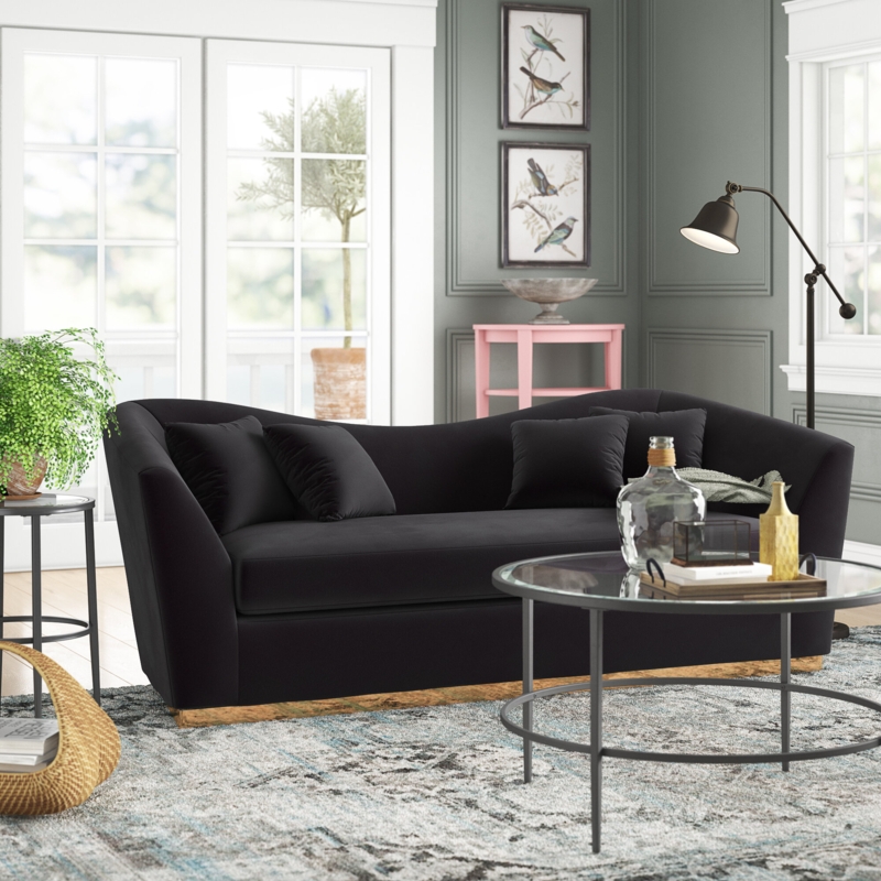Truchanovicius 90'' Velvet Sofa