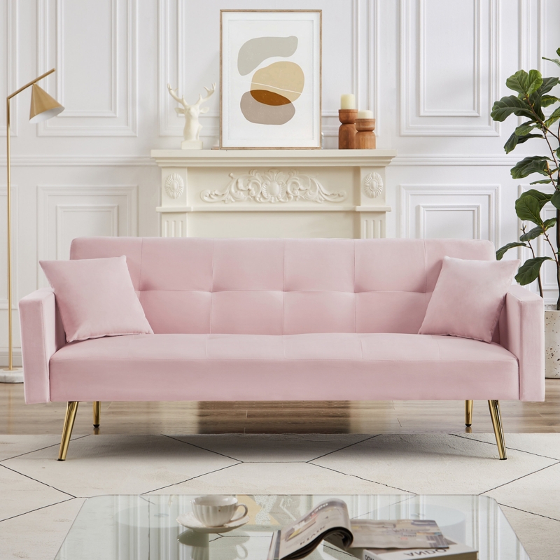 Twin 31.8'' Velvet Tufted Convertible Sofa