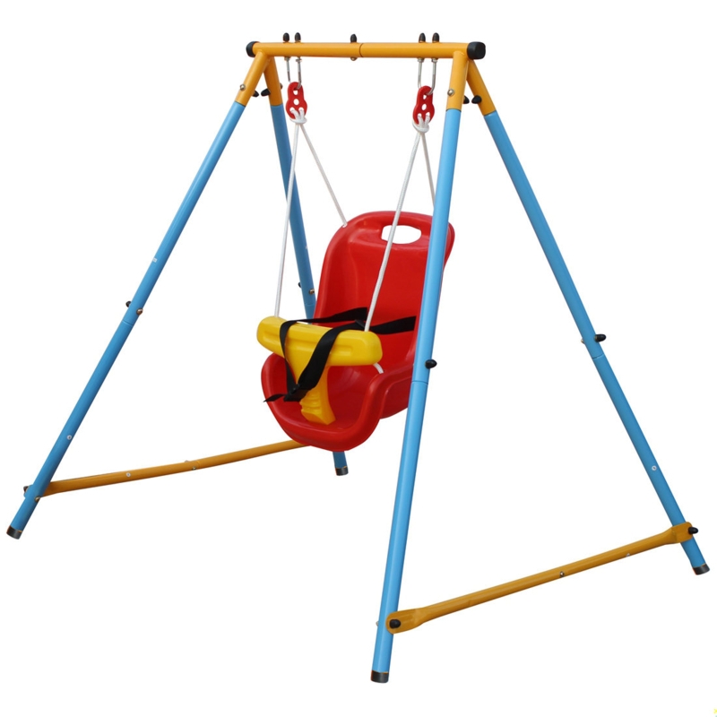 Walker Edison Metal Swing Set with