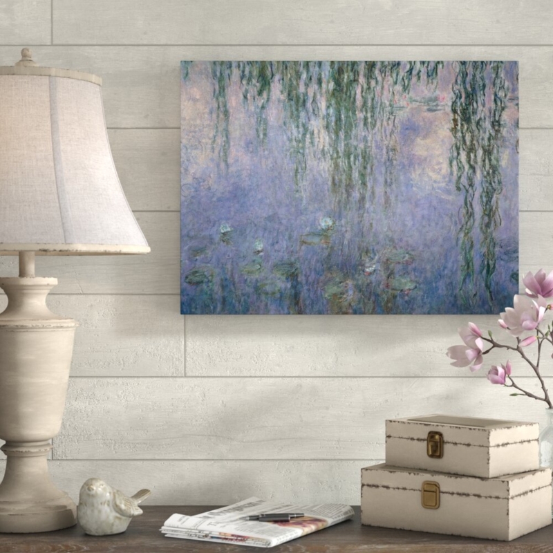 'Water Lilies III 1840-1926' by Claude Monet Painting Print on Wrapped Canvas
