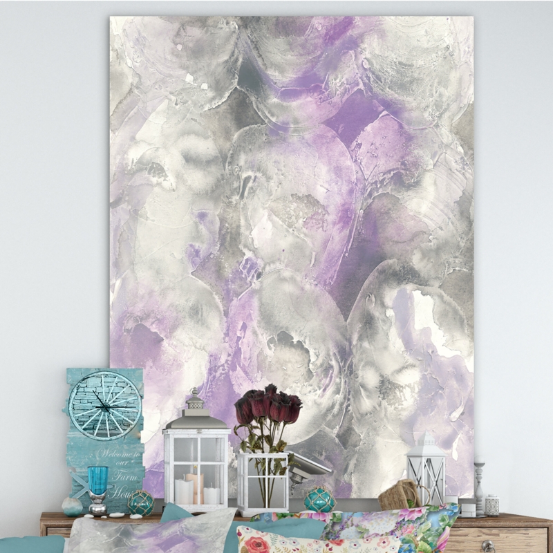 Watercolor Minimal Purple Tones III - Wrapped Canvas Painting Print
