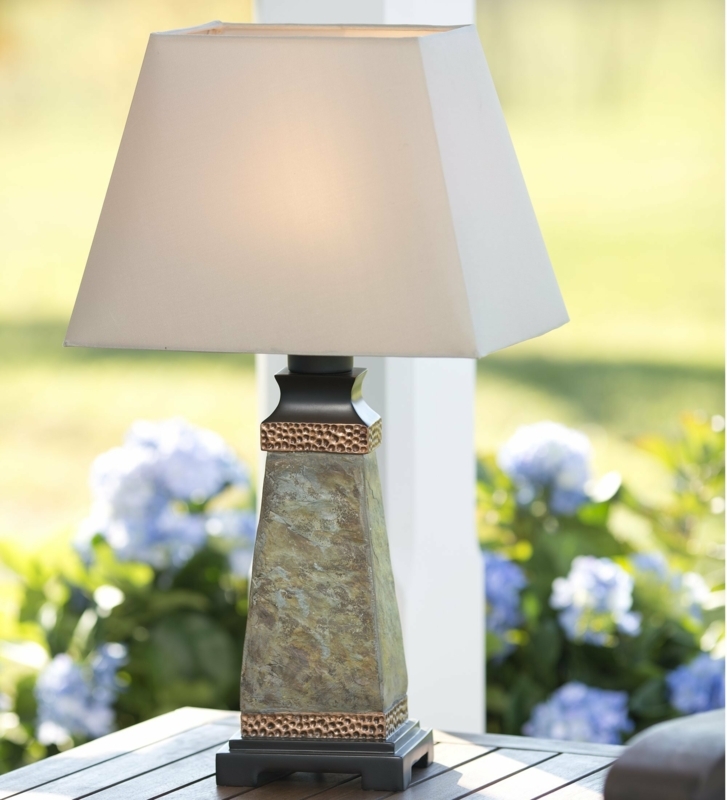 Weatherproof Slate Outdoor 23" Table Lamp