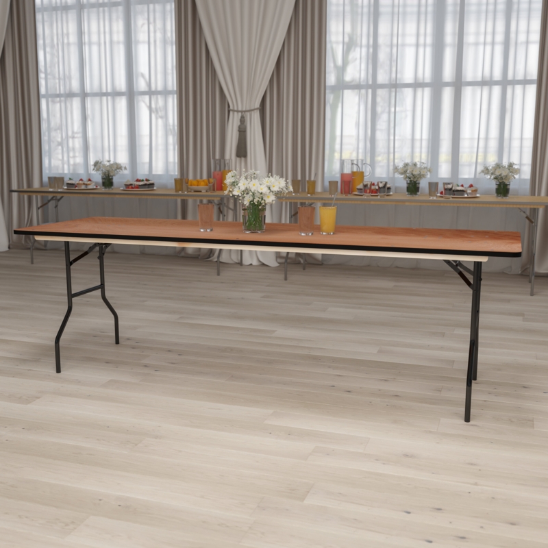 Wofford 30"W x 96"D Wood Folding Rectangular Banquet Table