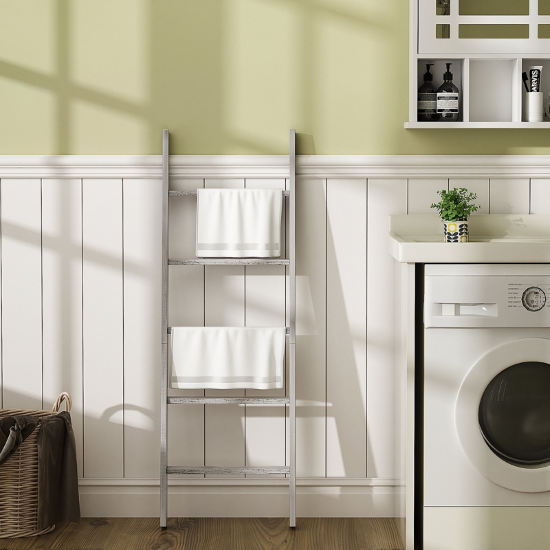 Wood 4 Freestanding Towel Rack