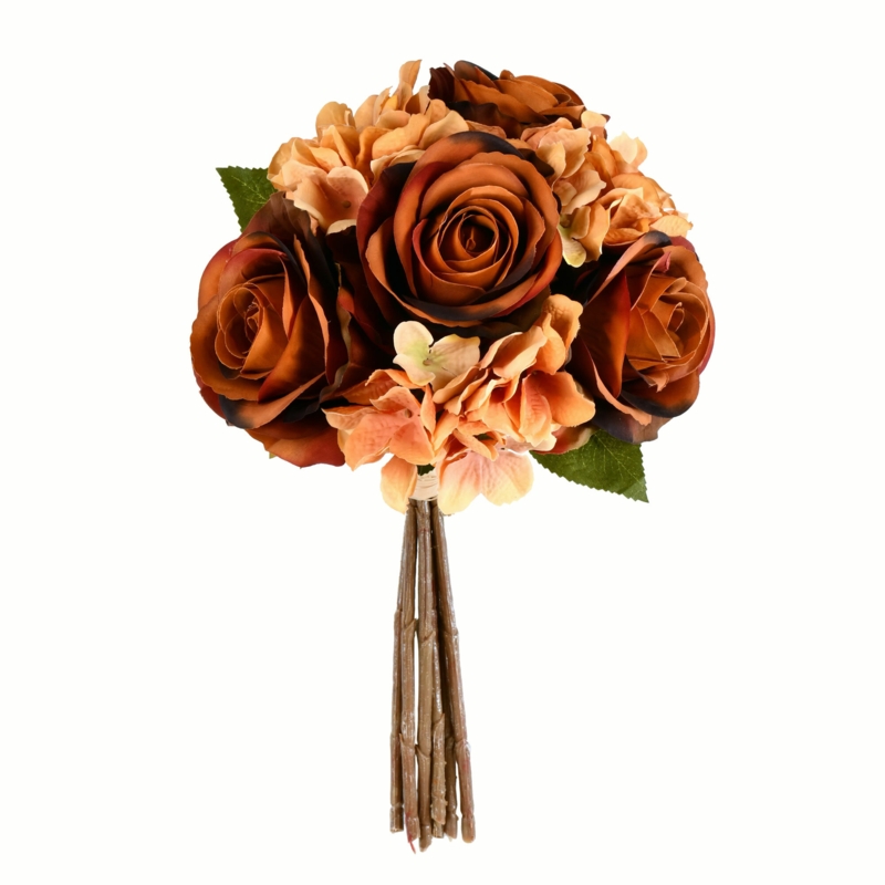 13" Artificial Rose and Hydrangea Bouquet
