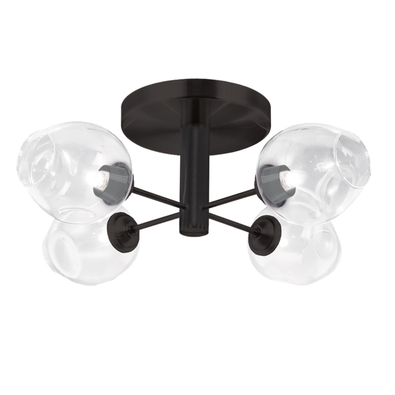 160W Matte Black Semi-Flush Mount