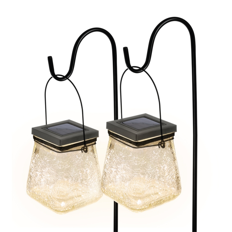 25.2'' Solar Powered Integrated LED Outdoor Lantern (Set of 2)