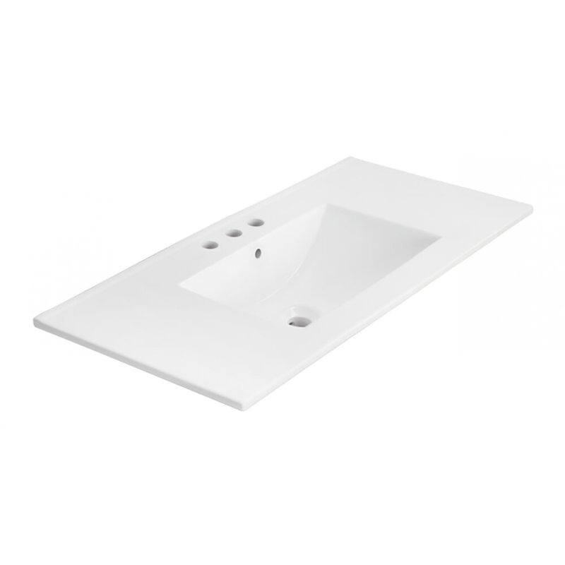 36" Single Bathroom Vanity Top in White with Sink