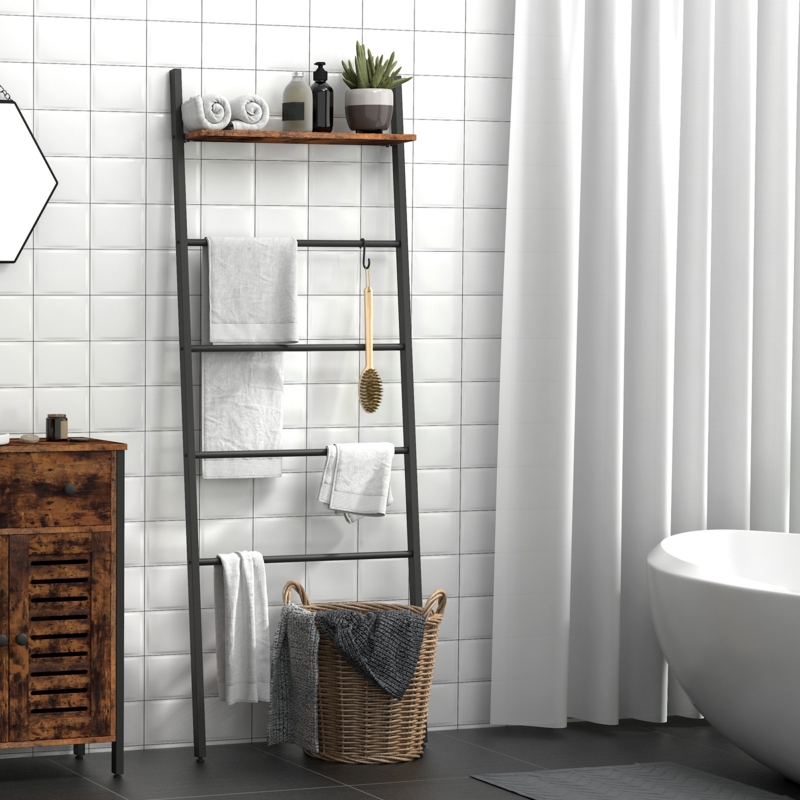 61'' Tall Blanket Ladder with Storage Shelf
