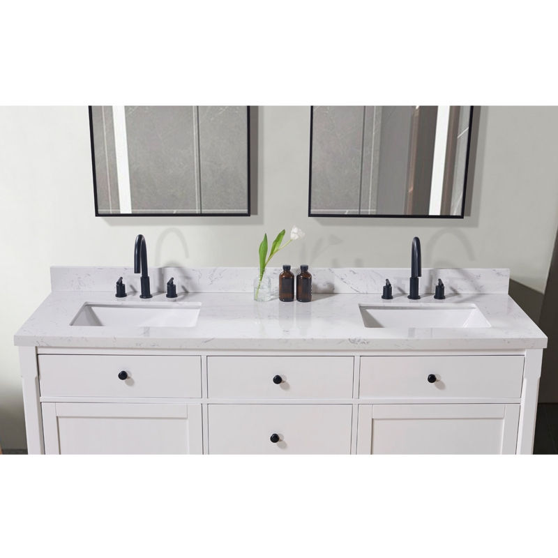 73'' Stone Double Bathroom Vanity Top with Sink