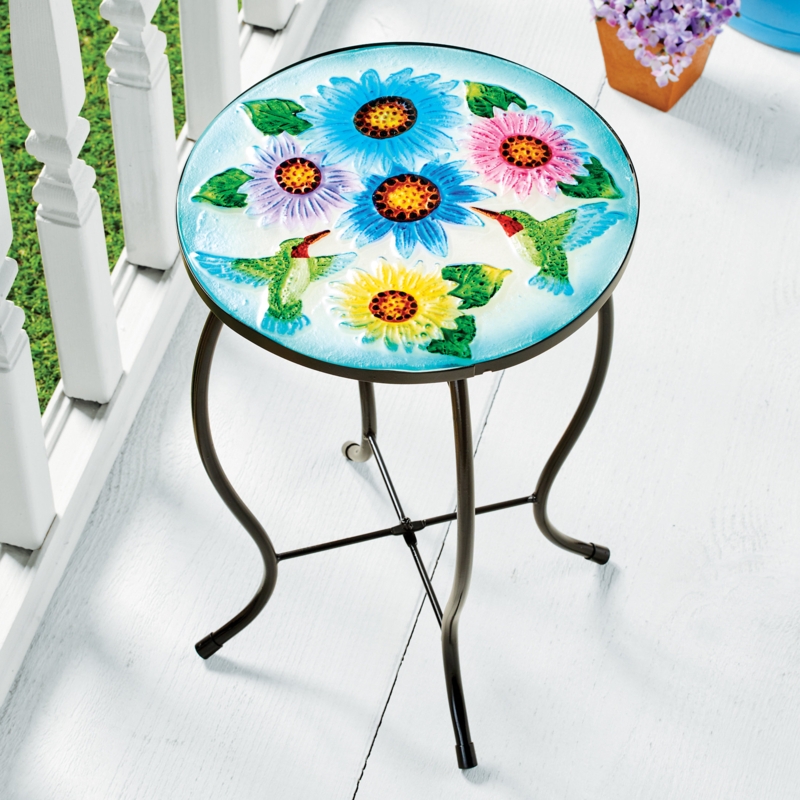 Acke Hummingbirds and Flowers Bistro Table