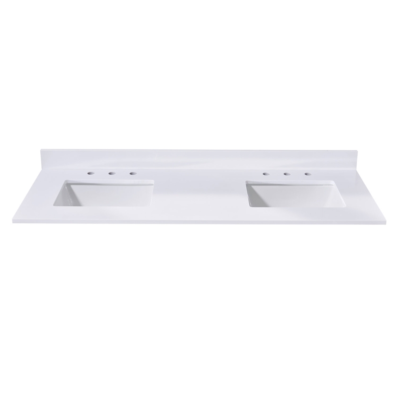 Andalo 61'' Stone Double Bathroom Vanity Top with Sink