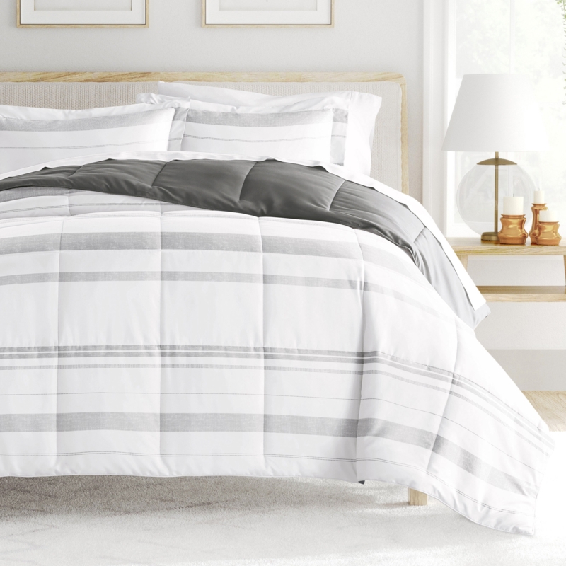 Babers Down-Alternative Comforter Set in Stitched Stripe